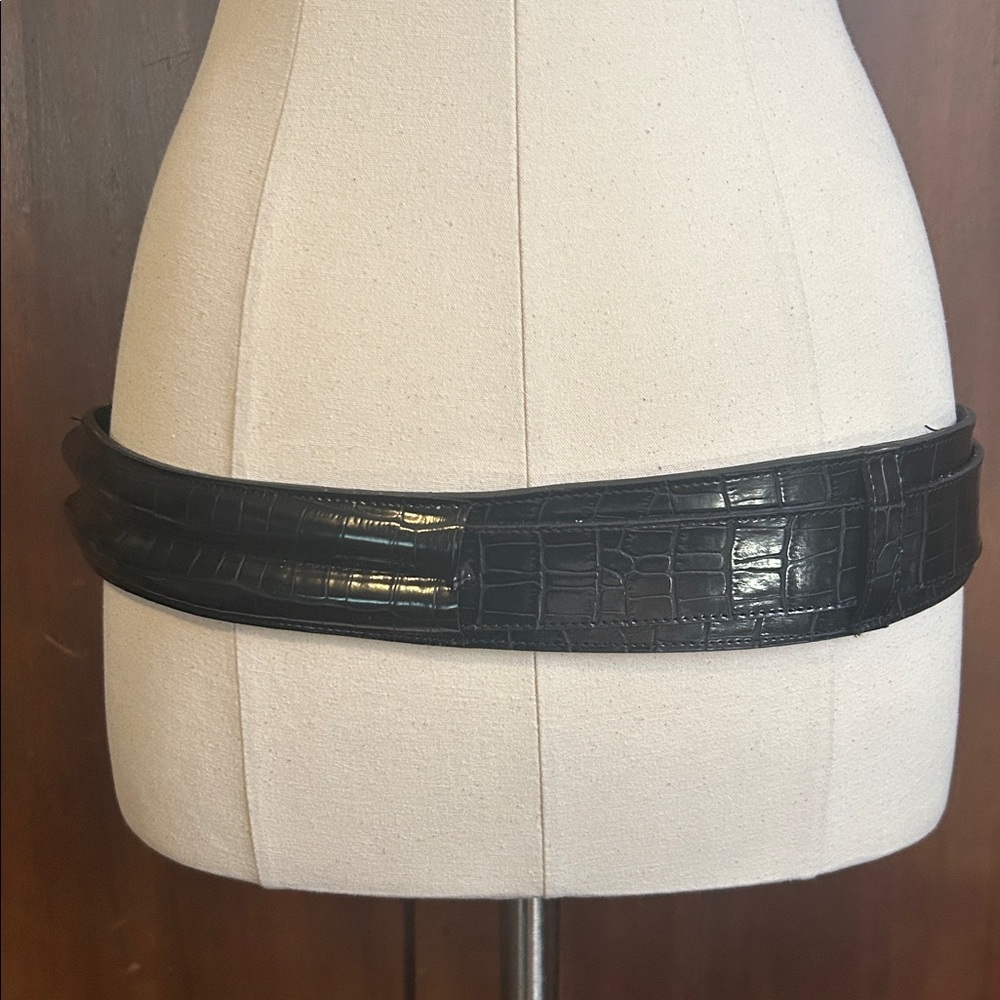 NWOT Black Crocodile Heavy Metal Hipster Belt M - Picture 4 of 9